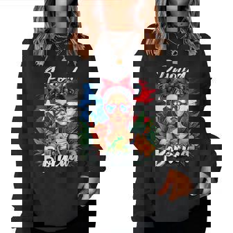 Puerto Rican Girls Boricua Puerto Rico Heritage Messy Bun Women Sweatshirt | Mazezy