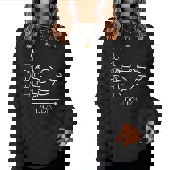 Rabbit Duck ウィトゲンシュタイン ラビットダック 哲学者 レディーススウェットシャツ - Kawaiitshirt