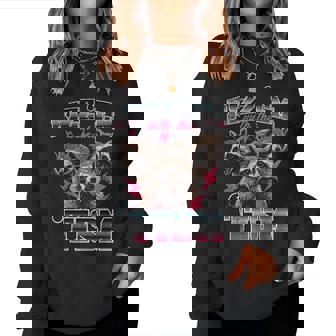 Raccoon Rizz Em With Tism Saying Autism Meme Women Women Sweatshirt - Monsterry
