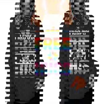 Rainbow Free Mom Hugs Lgbtq Pride Month Trendy Lgbt Women Sweatshirt - Thegiftio UK
