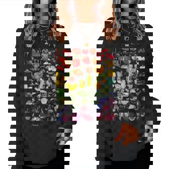 Rainbow Fruit And Vegetable Vegans Gardeners Vegetarian Day Women Sweatshirt - Thegiftio