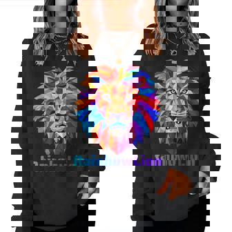 Rainbow Lion レインボー ライオン かっこいい おしゃれ レディーススウェットシャツ - Kawaiitshirt