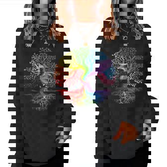 Rainbow Tree Of Life Lgbtq Lesbian Gay Pride Flag Ally Women Sweatshirt - Monsterry