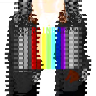 Rainbow レインボー《虹 カラー》【デザインアート】文字 7色 カラフル レディーススウェットシャツ - Kawaiitshirt