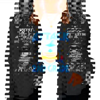 Ready To Attack 2Nd Grade Shark First Day Of School Boys Women Sweatshirt - Thegiftio