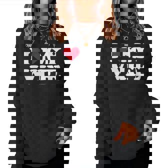 Red Heart I Love My Wife レディーススウェットシャツ - Kawaiitshirt