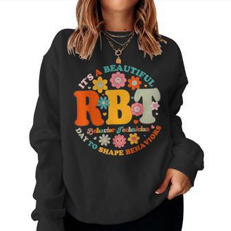 Registered Behavior Technician Vintage Rbt Behavior Flower Women Sweatshirt - Thegiftio UK