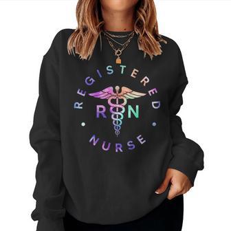 Registered Nurse Healthcare Hospital Nurse Rn Tie Dye Women Sweatshirt - Thegiftio UK