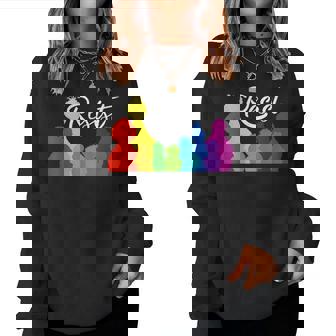 Resist Save PBS Rainbow Silhouette Graphic Women Sweatshirt | Mazezy