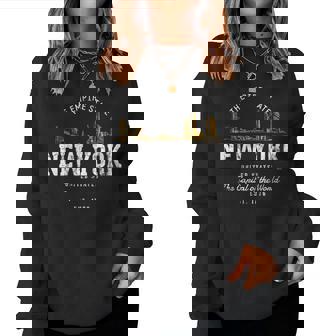 Retro Estados Unidos Nueva Yorkintage Cuello Sudadera Mujer - Regaloses