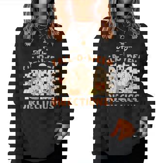 Retro Are You Fall O Ween Directions Teacher Halloween Ghost Women Sweatshirt | Mazezy