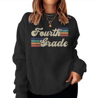 Retro Fourth Grade First Day Of School Teacher Women Sweatshirt - Thegiftio UK
