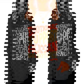 Retro Do Not Pet Emotionalupport Human Groovy レディーススウェットシャツ - Kawaiitshirt