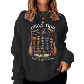 Retro Girls Trip Salem Time To Get Salem 1692 Halloween Women Sweatshirt - Thegiftio UK