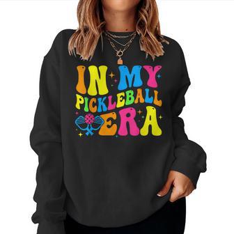 Retro Groovy In My Pickleball Era Pickleball Player Women Sweatshirt - Thegiftio UK