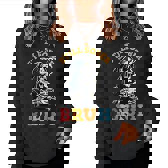 Retro Groovy Still Sober Bruh Skull Sobriety Aa Na Women Sweatshirt - Thegiftio