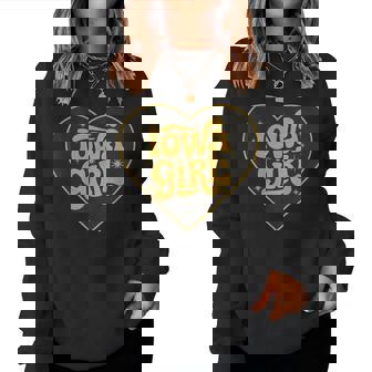 Retro Iowa Girl Heart Throwback Iowa Girls Women Sweatshirt | Mazezy