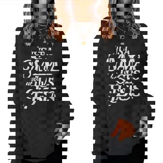Retro Just A Mama Who Loves Jesus Christian Mother's Day Women Sweatshirt | Mazezy