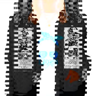 Retro Lions Girl Messy Bun Sports Team Matching Outfit Women Sweatshirt - Thegiftio