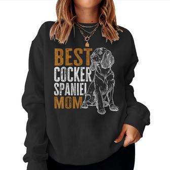 Retro Vintage Cocker Spaniel Mom Best Dog Lover Women Sweatshirt - Thegiftio UK