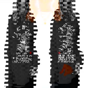 Retro I Like Whiskey And Cigars And Maybe 3 People Monkey Women Sweatshirt - Monsterry