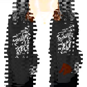 Rockabilly Rebel Pin-Up Girl In Dress Graphic レディーススウェットシャツ - Kawaiitshirt