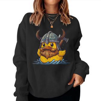 Rubber Duck Viking Duck Viking Helmet Vikings Rubber Duckie Women Sweatshirt - Thegiftio UK