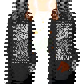 Second Grade Dream Team Back To School Boho Flower 2Nd Grade Women Sweatshirt - Thegiftio