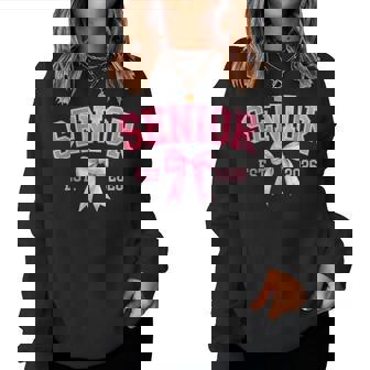 Senior 2026 Coquette Pink Bow Class Of 2026 Graduation Girls Women Sweatshirt - Thegiftio