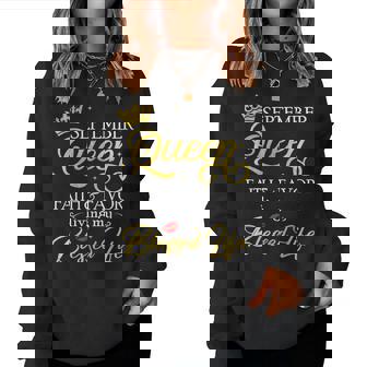 September Queen Faith Favor Living My Blessed Life Birthday Women Sweatshirt - Thegiftio