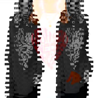 Seventies Heart Wish You Were Here Missing You レディーススウェットシャツ - Kawaiitshirt