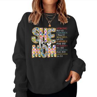 She Is Mom Strong Chosen Beautiful Floral Women Sweatshirt - Thegiftio UK