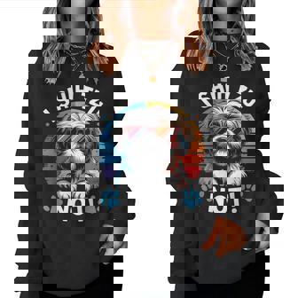 I Shih Tzu Not Dog Dad Mom Graphic Shihtzu Owners Women Sweatshirt - Thegiftio