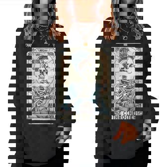 Skeleton The Crocheter Mom Tarot Card Knitter Crochet Lover Women Sweatshirt - Thegiftio