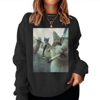 Smoking Cat Meme For Women Women Sweatshirt - Thegiftio UK