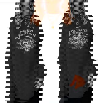 Snirt Rock And Roll Flyingkull Intagekirt Neck Sudadera Mujer - Regaloses