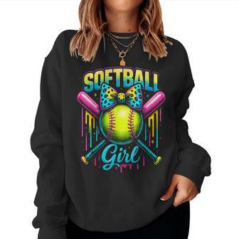 Softball Girl Drip Softball Player Women Sweatshirt - Thegiftio UK