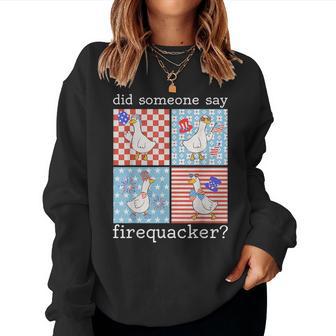 Did Someone Say Firequacker Silly 4Th Of July Boho Women Sweatshirt - Thegiftio UK
