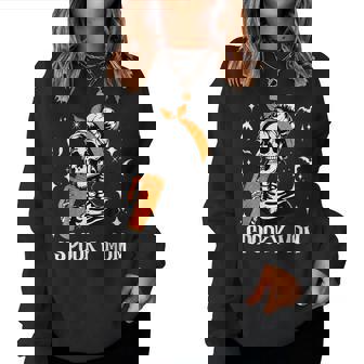 Spooky Mom Groovy Vintage Halloween Spooky Mama Mother Women Sweatshirt - Monsterry