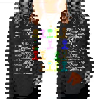 Sprunki All Here With Names For Boys And Girls Birthday レディーススウェットシャツ - Kawaiitshirt