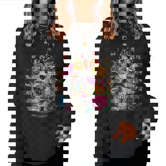 Sugar Skull Butterfly Day Of Dead Halloween Dia De Muertos Women Sweatshirt | Seseable CA