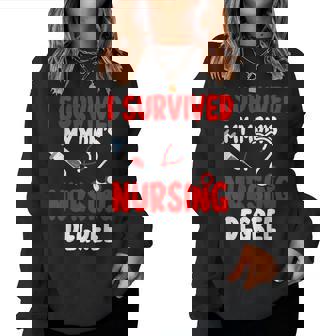 I Survived My Mom's Nursing Degree Family Mother Day Women Sweatshirt - Monsterry