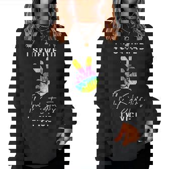 I Survived The Sixties Twice 70Th Birthday Peace Sign Women Sweatshirt - Seseable