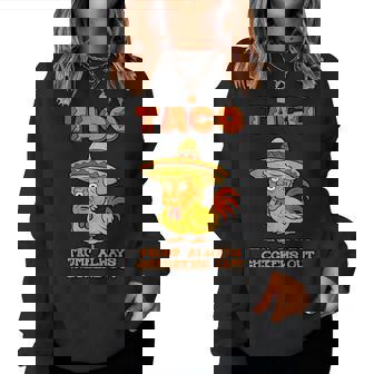 Taco Trump Always Chickens Out レディーススウェットシャツ - Kawaiitshirt