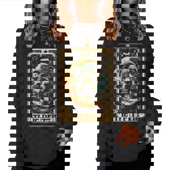 Tarot Card Crescent Moon Pit-Bull Dog Pittie Mom Halloween Women Women Sweatshirt | Seseable UK