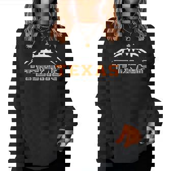Texas Fb Line Horn Texas Orange Graphic Women Sweatshirt - Monsterry