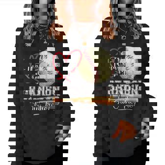 That's My Grandson Out There Baseball Grandma Mother's Day Women Sweatshirt | Mazezy