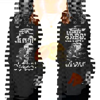 That's My Grandson Out There Football Grandpa Grandma Women Sweatshirt - Seseable