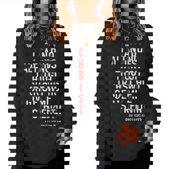 I Can Do All Things Through Christ God Christian Bible Verse Women Sweatshirt - Thegiftio