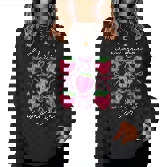 Third Grade Is My Jam Strawberry Third Grade Teacher Women Women Sweatshirt | Mazezy